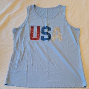 USA Glitter Tank Top